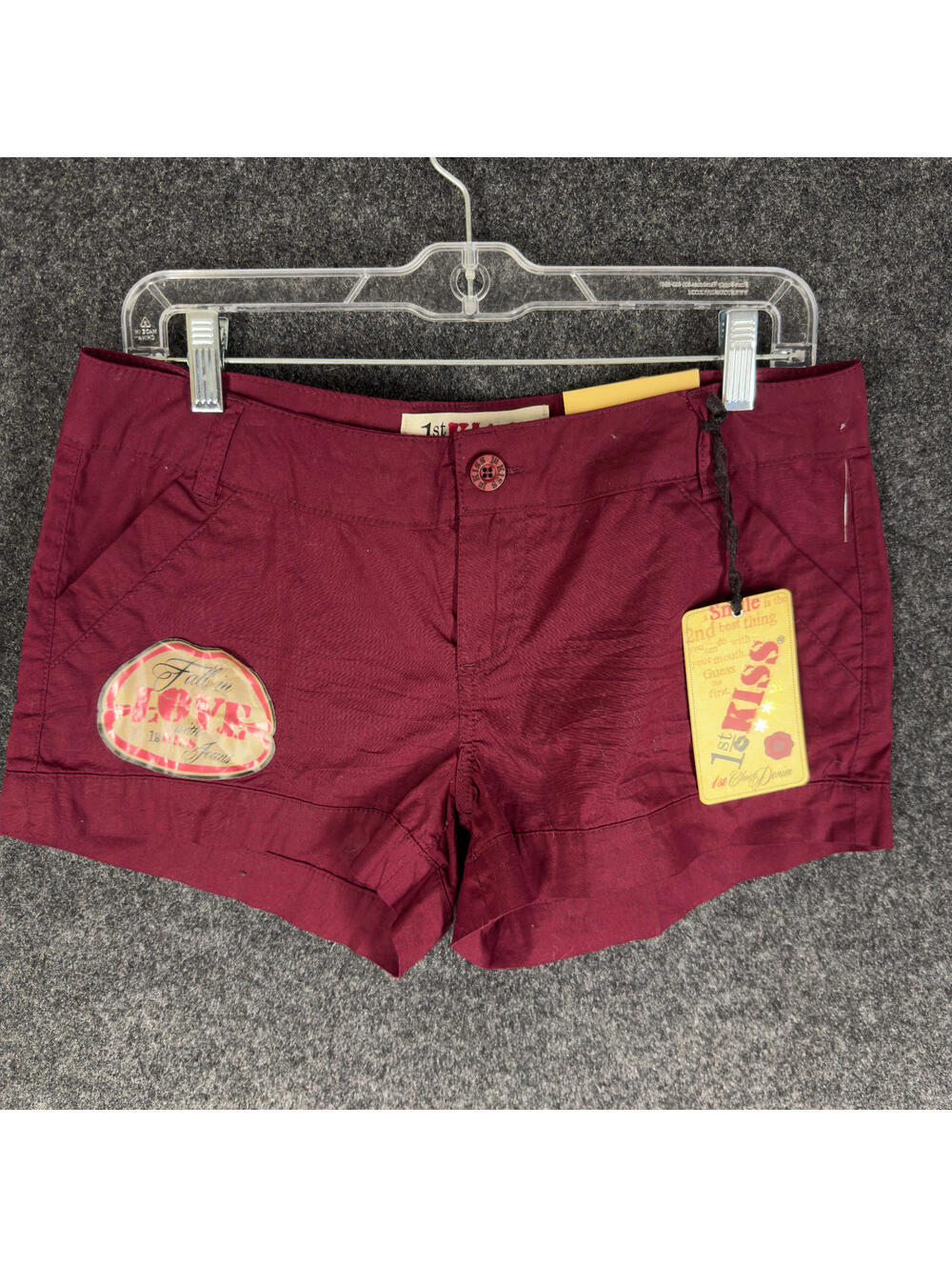 New 1st Kiss Shorts Women M Medium Pink Mid Rise Hot Pants Pockets Cotton Casual